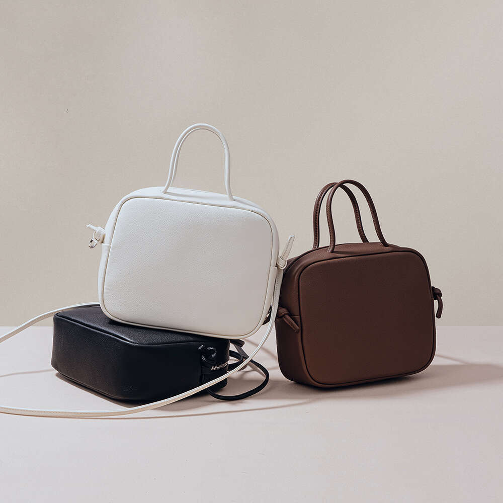 Designer luxury brand casual minimalist style portable top layer cowhide women's shoulder crossbody bag
