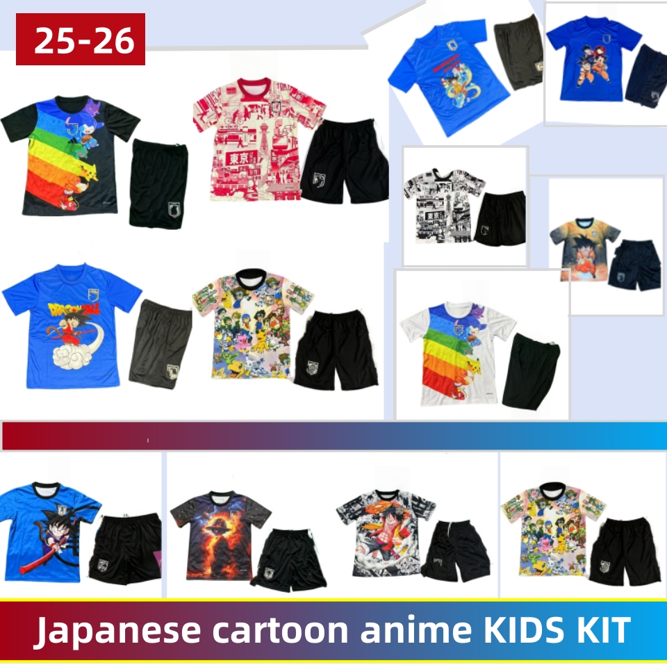25-26 Cartoon Animation KIDS KIT MITOMA 2025 2026 Japan Soccer Jerseys NAGATOMO Captain Tsubasa ATOM 2026 football Shirt uniform 2025 MINAMINO MITOMA KUBO SHIBASAKI