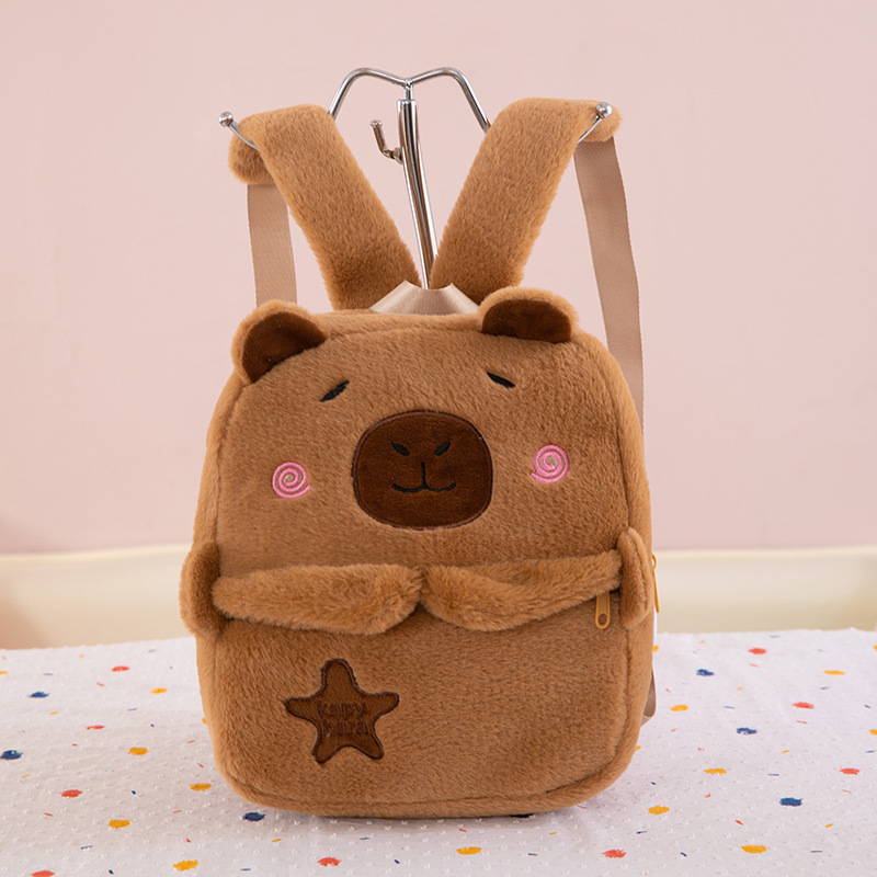 Cute and Portable Labubu and capybara Mini Crossbody Plush Bag with Adjustable Strap A Special Birthday Present for Kids