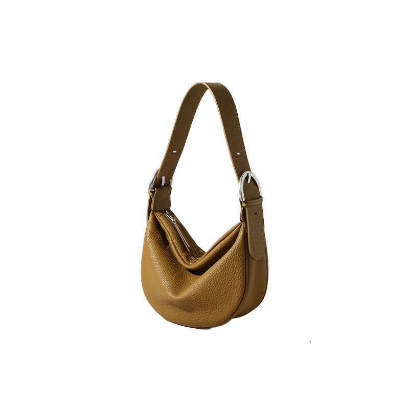 Luxury designer new niche urban simple armpit single shoulder solid color niche top layer cowhide crossbody women's handbag