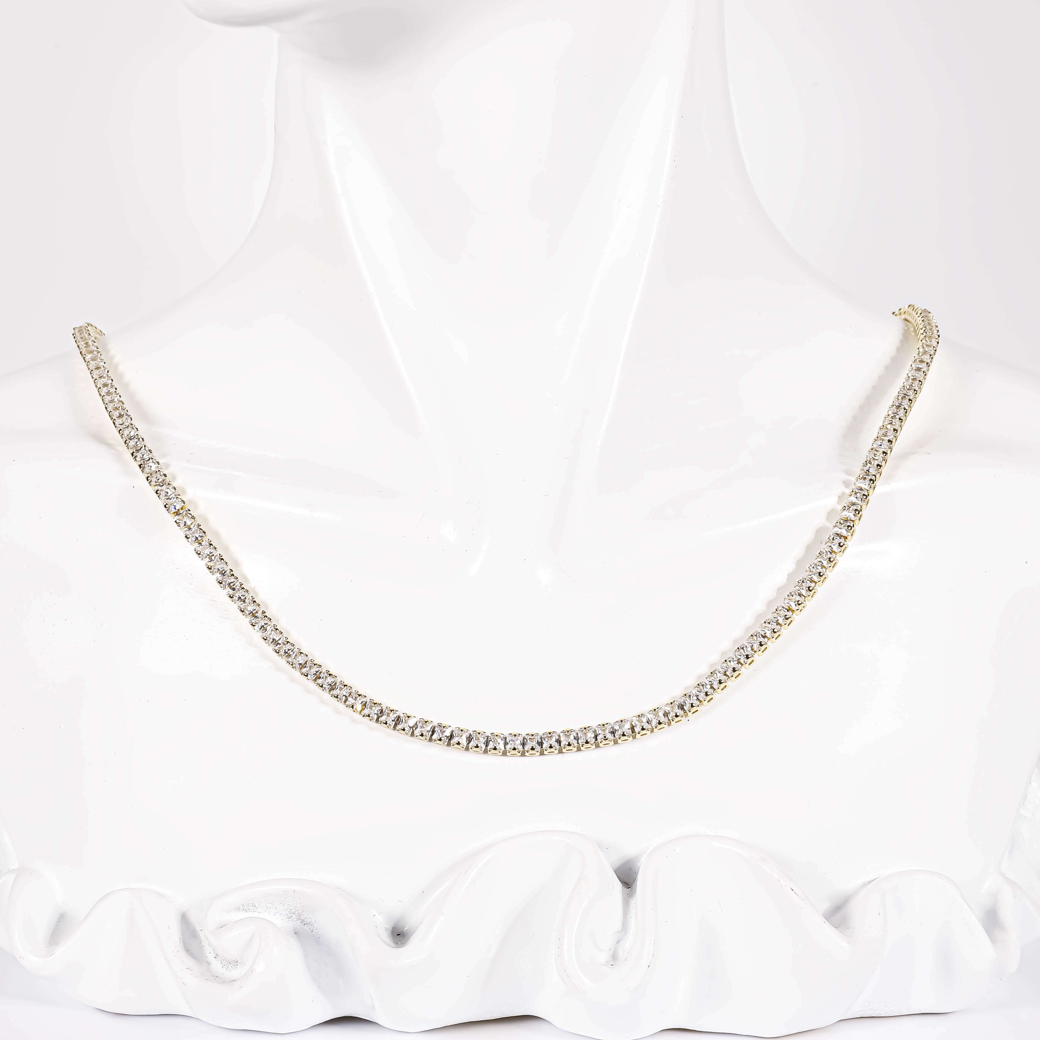New Style Versatile Trendy Summer Chain High Quality Shiny Zircon Hypoallergenic 14 k Gold Plated Tennis Chain