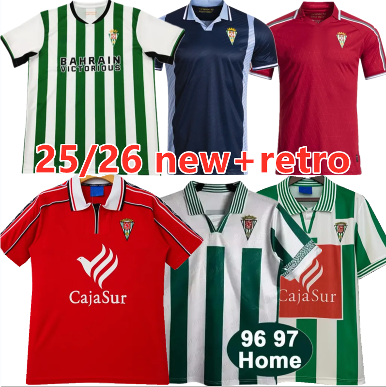 25 26 Cordoba CF Soccer Jersys 96 97 98 99 Retro Home Jerseys ZALAZAR ADILSON CASAS CARRACEDO BARBOZA uniform men's and women's football shirt