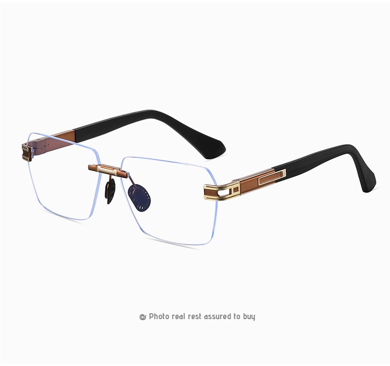 Free Delivery Designer 2025 New Gradient Sunglasses for Men Colorful Two tone Frameless Sunglasses Fashion Metal Sunshades black white