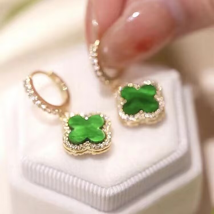 earrings hoop earrings Designer earrings four leaf clover earrings designer for women stud earings designer jewelry white woman luxury earrings gold color retro