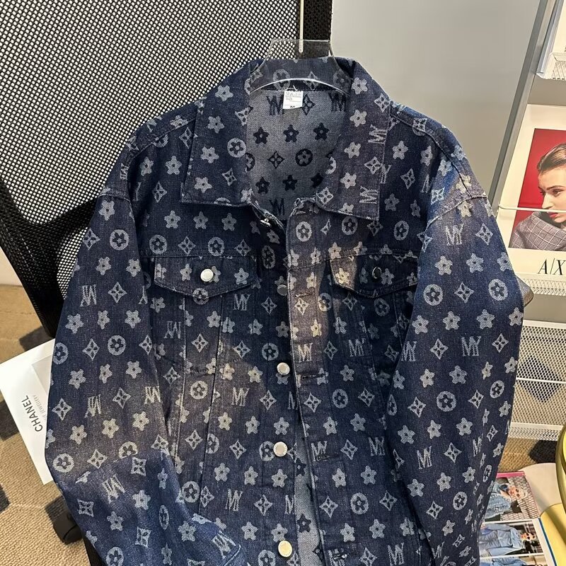 Advanced textured men's denim jacket for spring and autumn new trend workwear shirt cool and versatile youth top free shipping