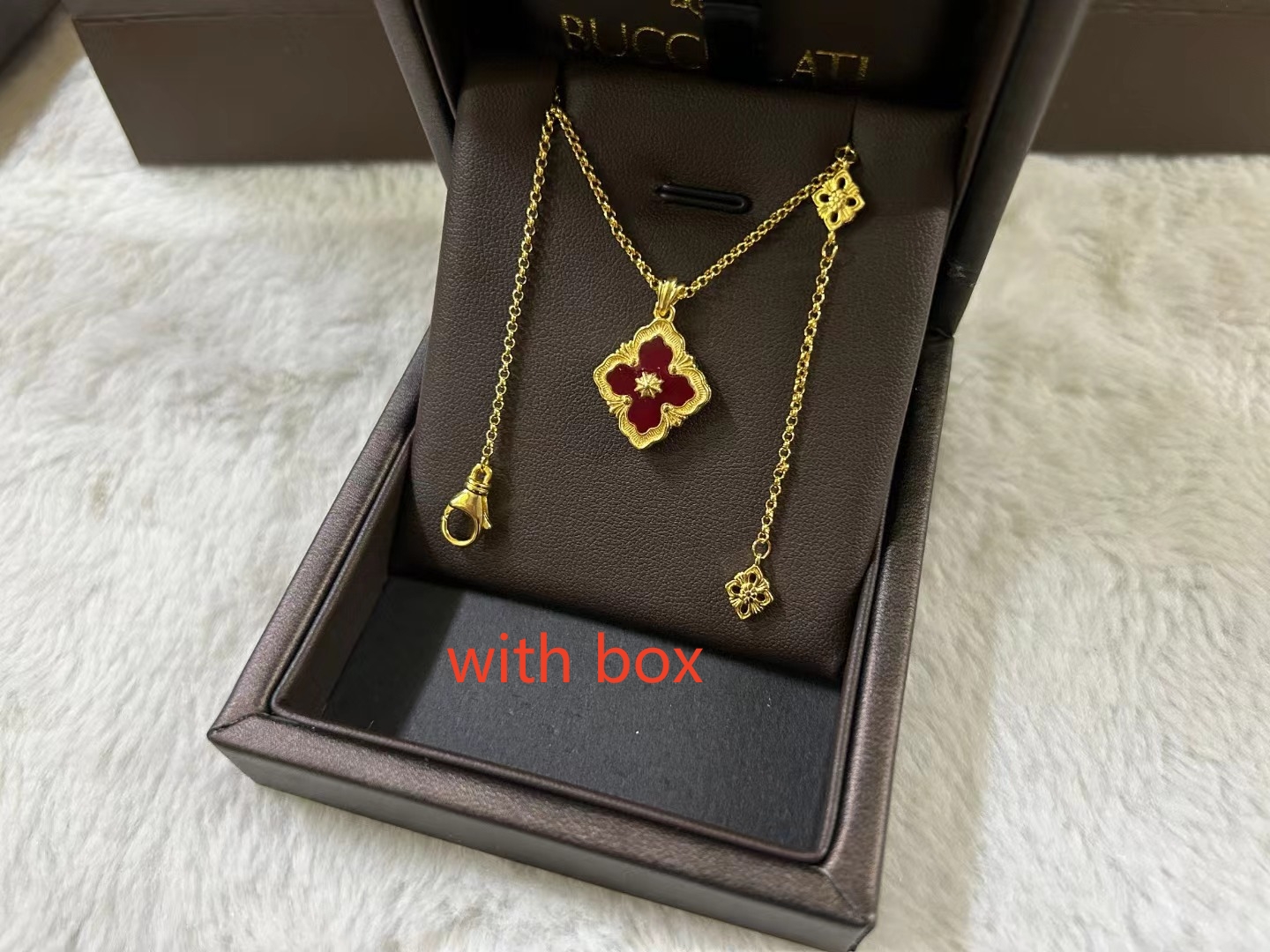 Luxury Jewelry Designer Necklace: Golden Rose Gold Square charm necklace for Women's Designer necklace, Valentine's Day Birthday Gift