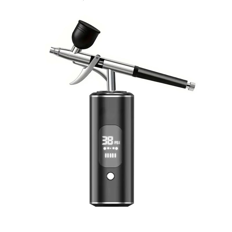 Portable Rechargeable Dual Action Air Spray Gun Kit with Rechargeable Battery Wireless Handheld Air Spray Gun Compressor Set fo 250630