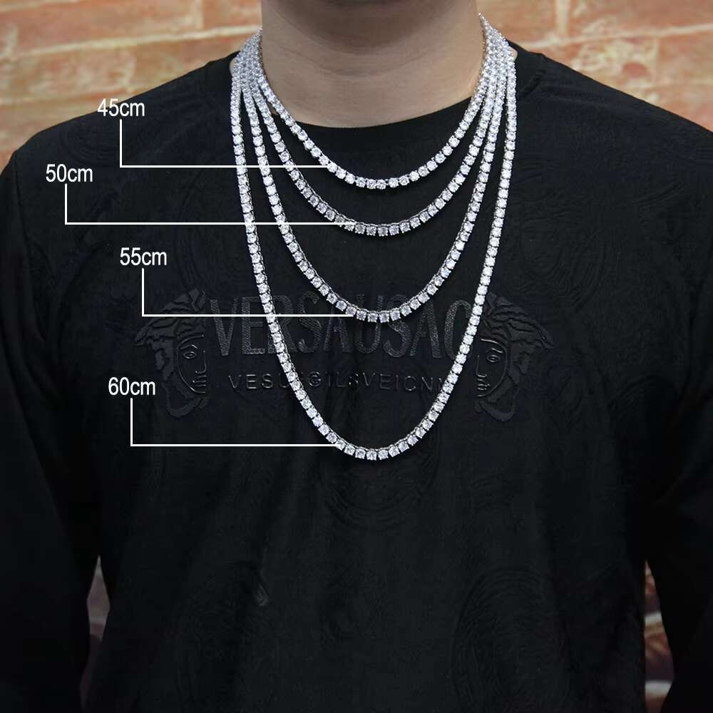 Moissanite Jewelry D Class Moissanite Tennis Necklace Sterling Silver Tennis Link Chain Moissanite Diamond Tennis Chain Necklace