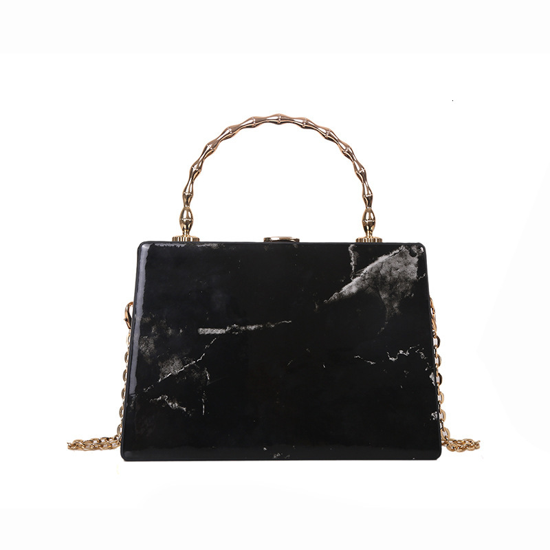 Foreign trade bag new fashion marble pattern crossbody bag PU trend printed handbag designer bag trend niche bag European and American style D box bag