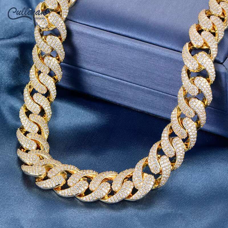 16MM Hiphop Cuban Iced Out Street Fashion Necklace Latest Release 2022 New Trend Style Classic Design Custom Gold Cuban Link Chain