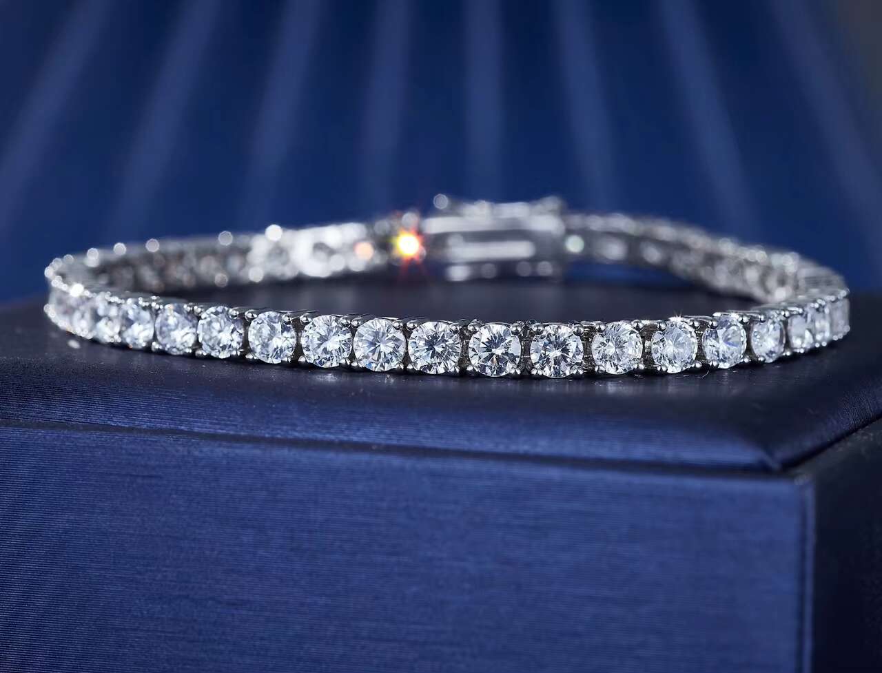 Unisex 17cm 7 Inch Silver Tennis Chain Fashionable CZ Customized Womens 3A 5A 4mm Zircon Bracelet Stylish Sterling Silver Gifts