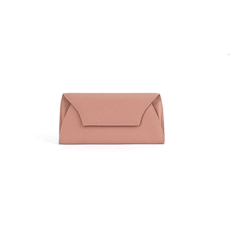 Luxury brand ladies fashion Korean version of the new simple top layer cowhide high-end feel clip multiple card slot wallet.