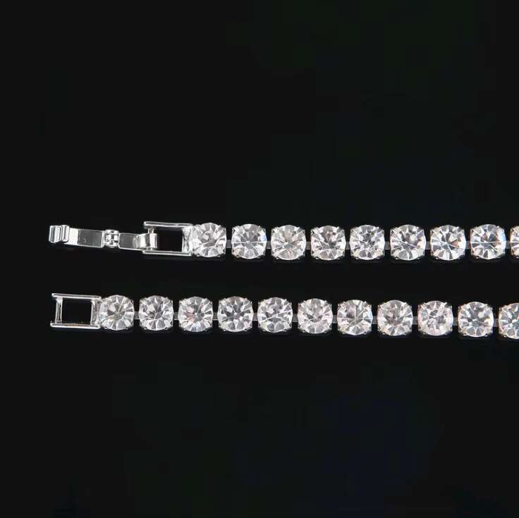 Hiphop Tennis Chain Necklace Alloy Plated Gold Twinkling Cz Tennis Necklace Choker Bling Diamond Crystal Necklace