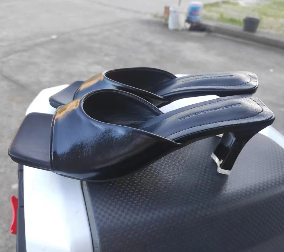 Fashion Summer Women slipper Square Toe Ladies Mules Sexy High Heels Slippers Female Woman Shoes claquette femme 250703