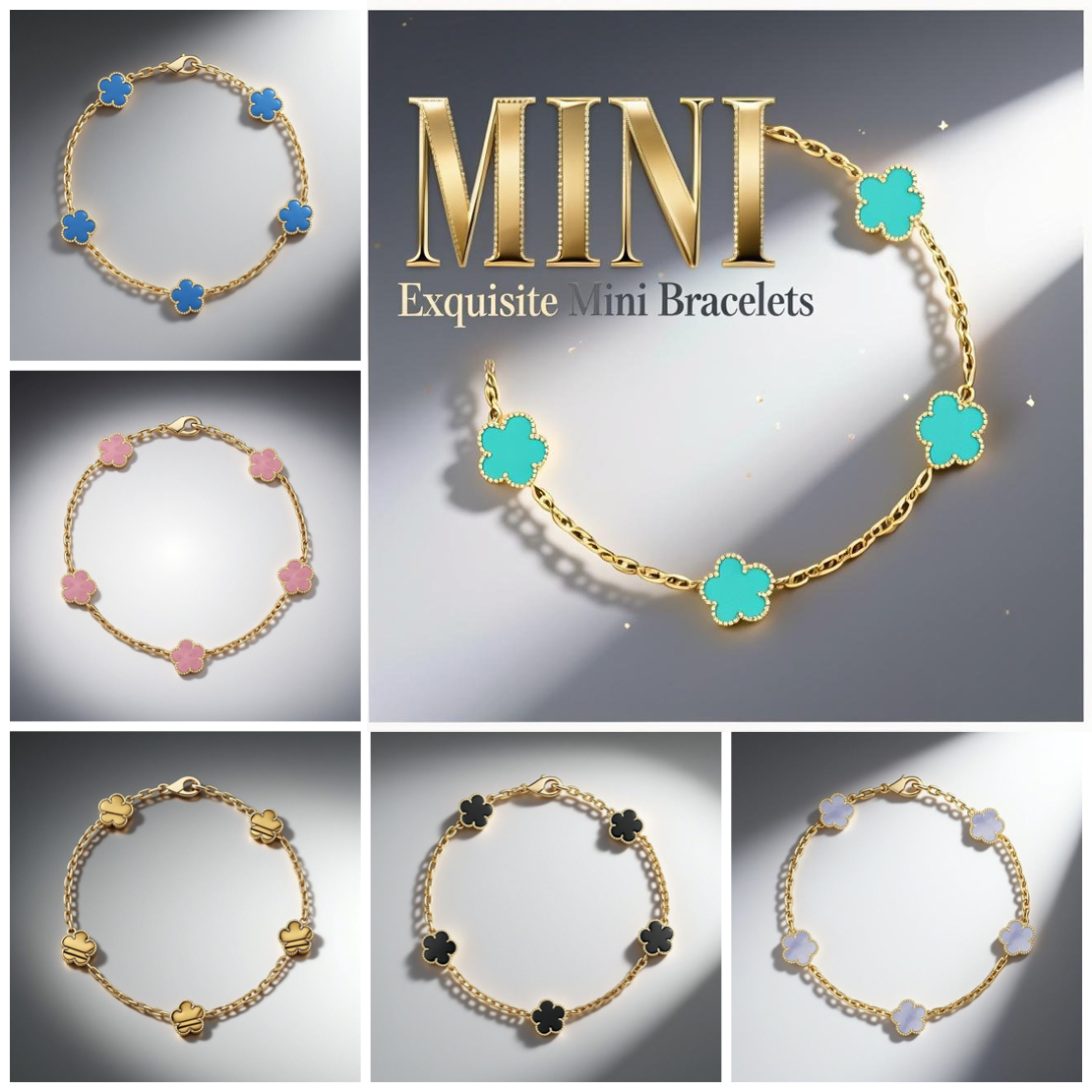 9mm mini clover bracelet gold jewelry bracelet designer for women Vintage mother of pearl red 18k gold charm bracelet man clover bracelet jewlery designer bracelet