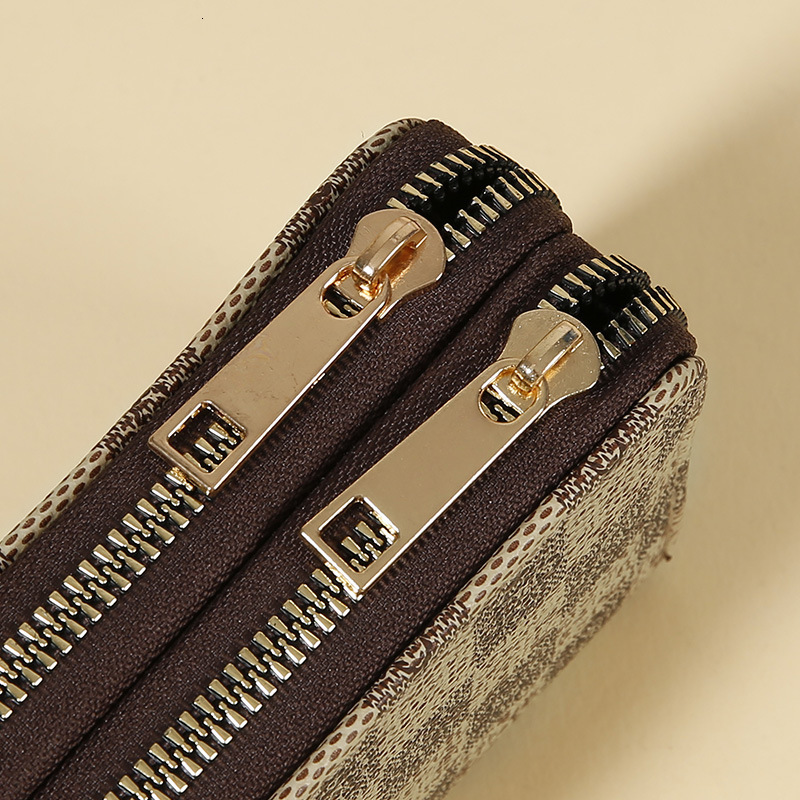 Free shipping designer 2025 New Double Zipper Accordion Card Holder Luxury Trendy Fashion Multi-Card Slot Card Clip Coin Purse Multi-Functional Card H