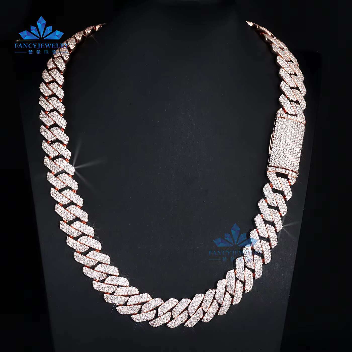 92.5% Silver Hip Hop Jewelry Classic Moissanite Cuban Chain 8mm-15mm Iced Instock Link Chain Pass Diamond Test Perfect Gift