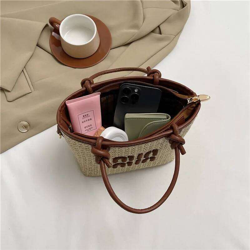 2024 Bohemian Straw for Women Brand Shoulder Bag Designer Purse and Cute Satchel Handbag