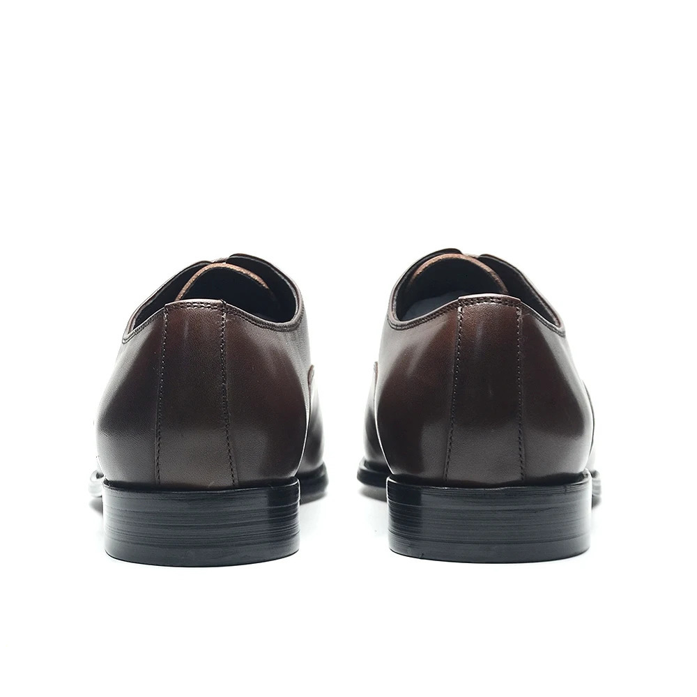 Genuine Leather Handmade Mens Oxford Dress Shoes Cap Toe Lace-Up Classic Business Office Shoe Wedding Party Formal Shoes Man 250704