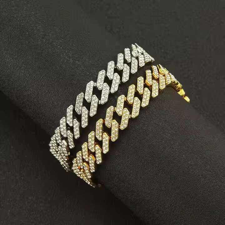 Wholesale Hip Hop Necklaces Silver Gold Plated Iced Out Cuban Link Chain Necklace for Men Husband Boyfriend