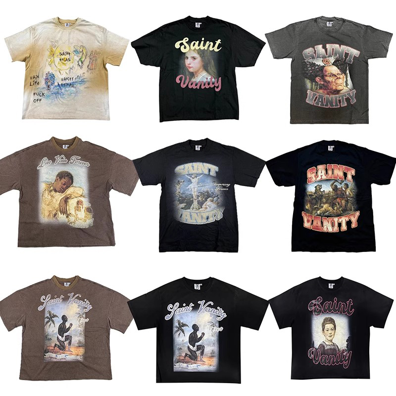 SAINT VANITY Global BHM Girl Ogor Attack TEE Collection of washed short-sleeves