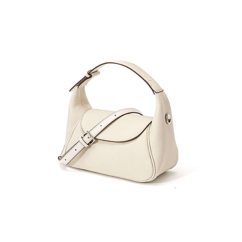 Luxury first layer cowhide niche design portable toast pillow new simple lady shoulder crossbody bag