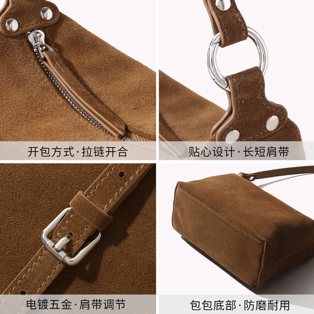 Luxury Designer High Gloss Matte Cowhide Premium Pillow Large Capacity Commuter Genuine Leather Shoulder Underarm Crossbody Bag