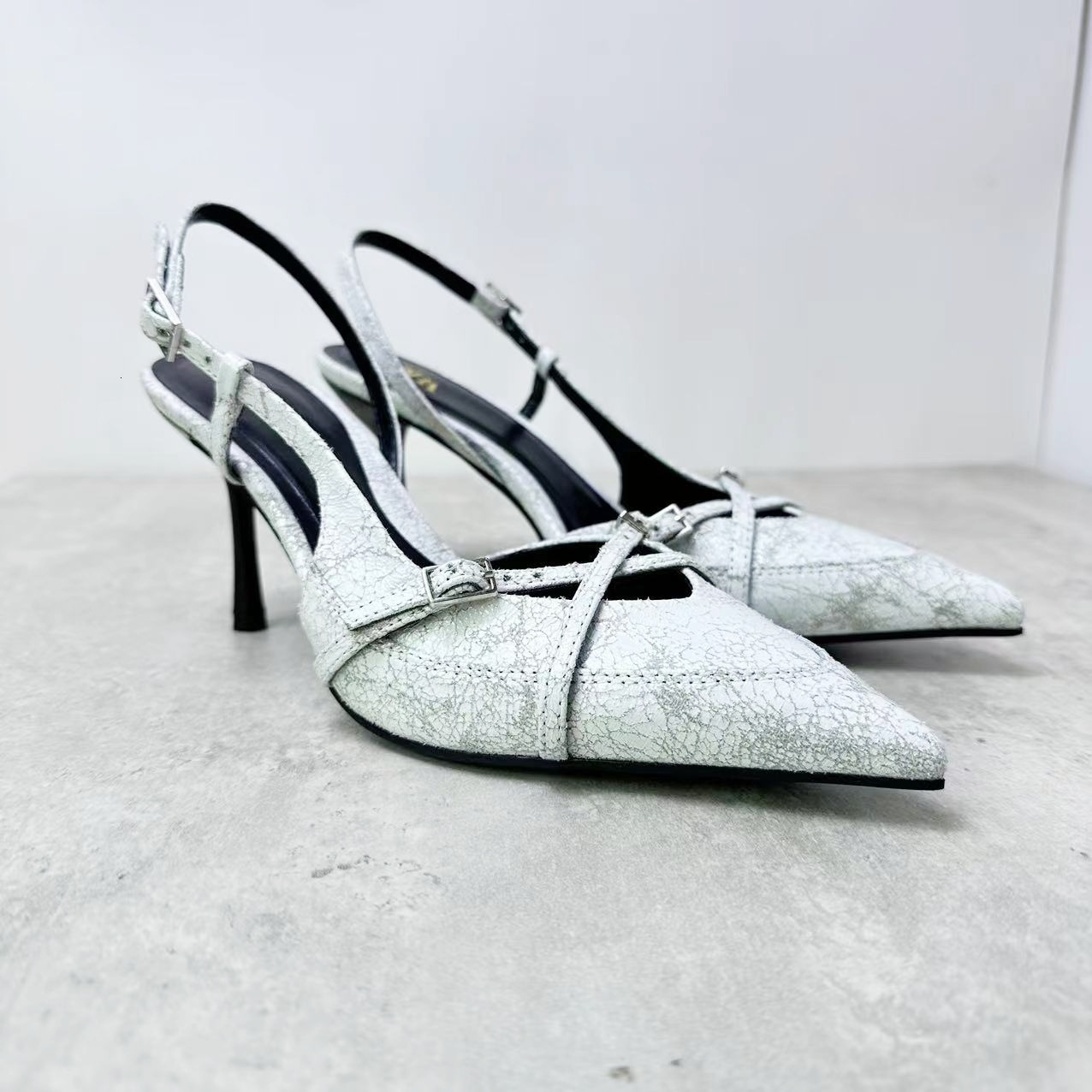 2025 Summer New Women's Shoes Summer New Denim Shallow Mouth Lace Hollow Toe Sexy Stiletto High Heels Fashion Sandals New Designer Shoes New Wome