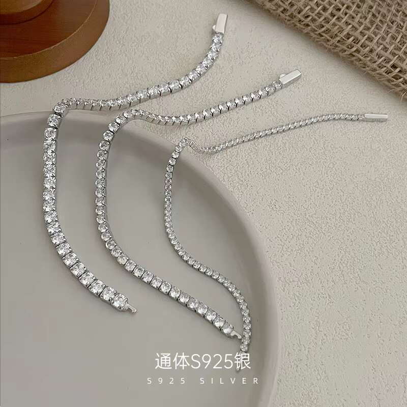 Wholesale Customizable Tennis Chains Jewelry 925 Sterling Silver 2/3/4mm CZ Cubic Zircon Tennis Bracelet