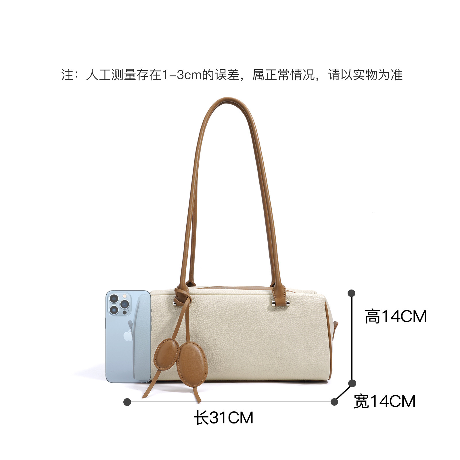Free shipping designer 2025 Exquisite Pendant High-end Niche Design Shoulder Bag Light Luxury Genuine Leather Simple Handbag Women Commuter Baguette B