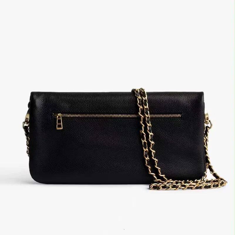 Classic Black Women Envelope 2025 New Fashionable Zadigent Wing Luxurious Design Casual Ladies Chain Crossbody Bag high-quality