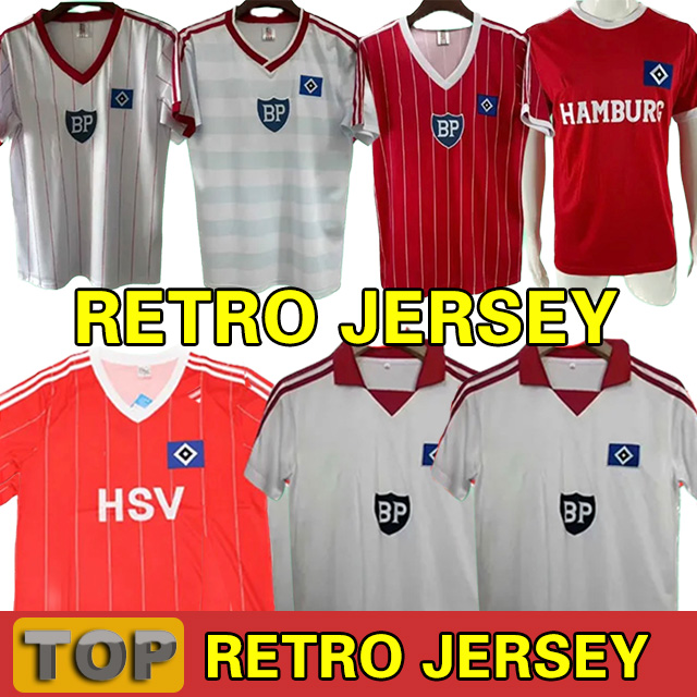 1974 1975 1983 1984 1986 Hamburg SV Retro Soccer Jersey away Classic Red Football Shirt Short Sleeve 74 75 80 81 83 84 86