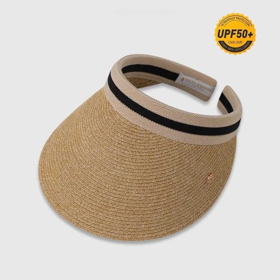 Summer Wide Brim Straw Visor Hat Women Foldable Sun Hat Beach Cap UV Protection Outdoor Travel Hat Elegant Casual Headwear Z250705