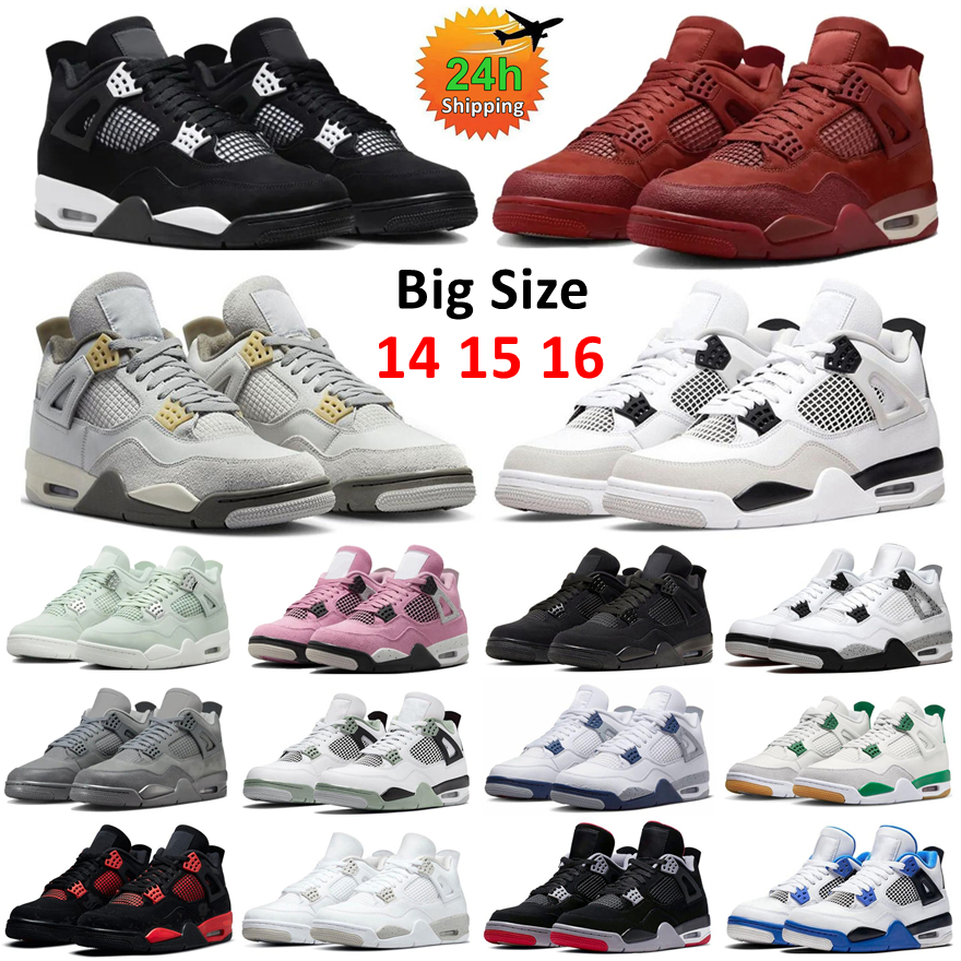 Designer Black Cat 4s Mens Basketball Shoes Midnight Navy 4 Bred White Cement Oreo Red Thunder University Blue Sneakers Women Sports Trainers Big Size 14 15 16