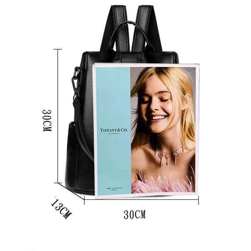 Fashion genuine leather women's trendy simple style large capacity versatile backpack commuting and traveling