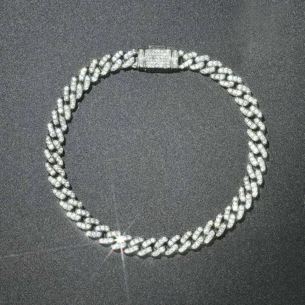 Top-quality necklaceFine Jewelry Fast Shipping 6mm8mm10mm Sterling Sier Moissanite Cuban Link Chain Mens and womens jewelry