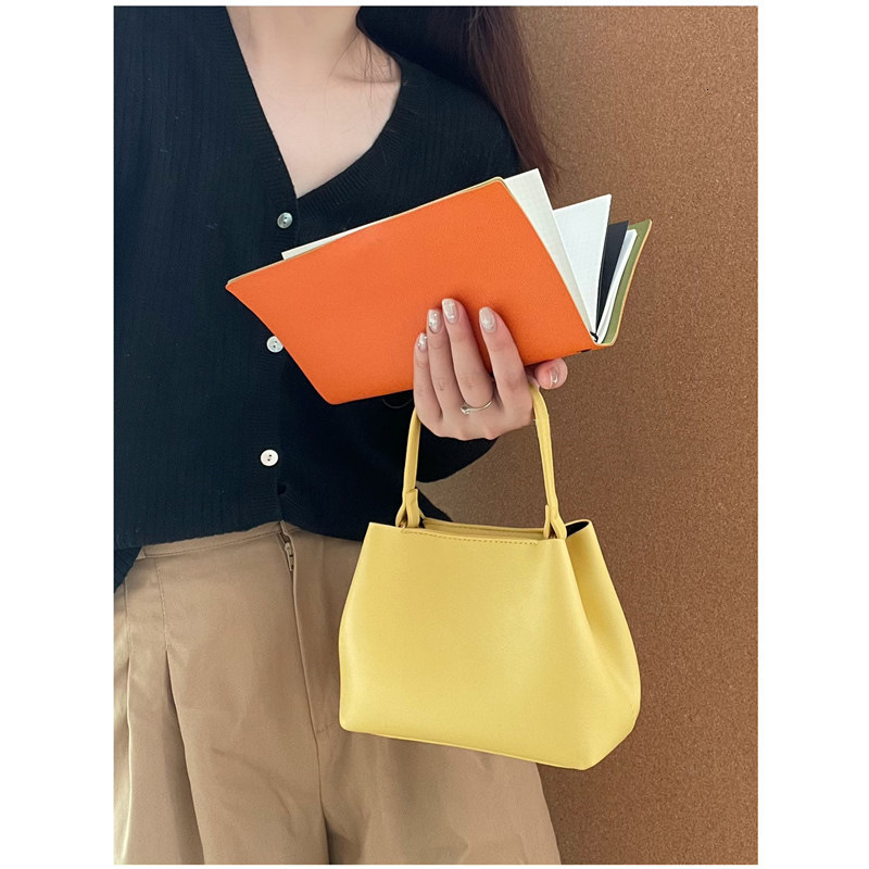 trend Handbag solid color Korean version design bucket bag trend soft leather candy color women s crossbody bag designer bag women s shoulder bag
