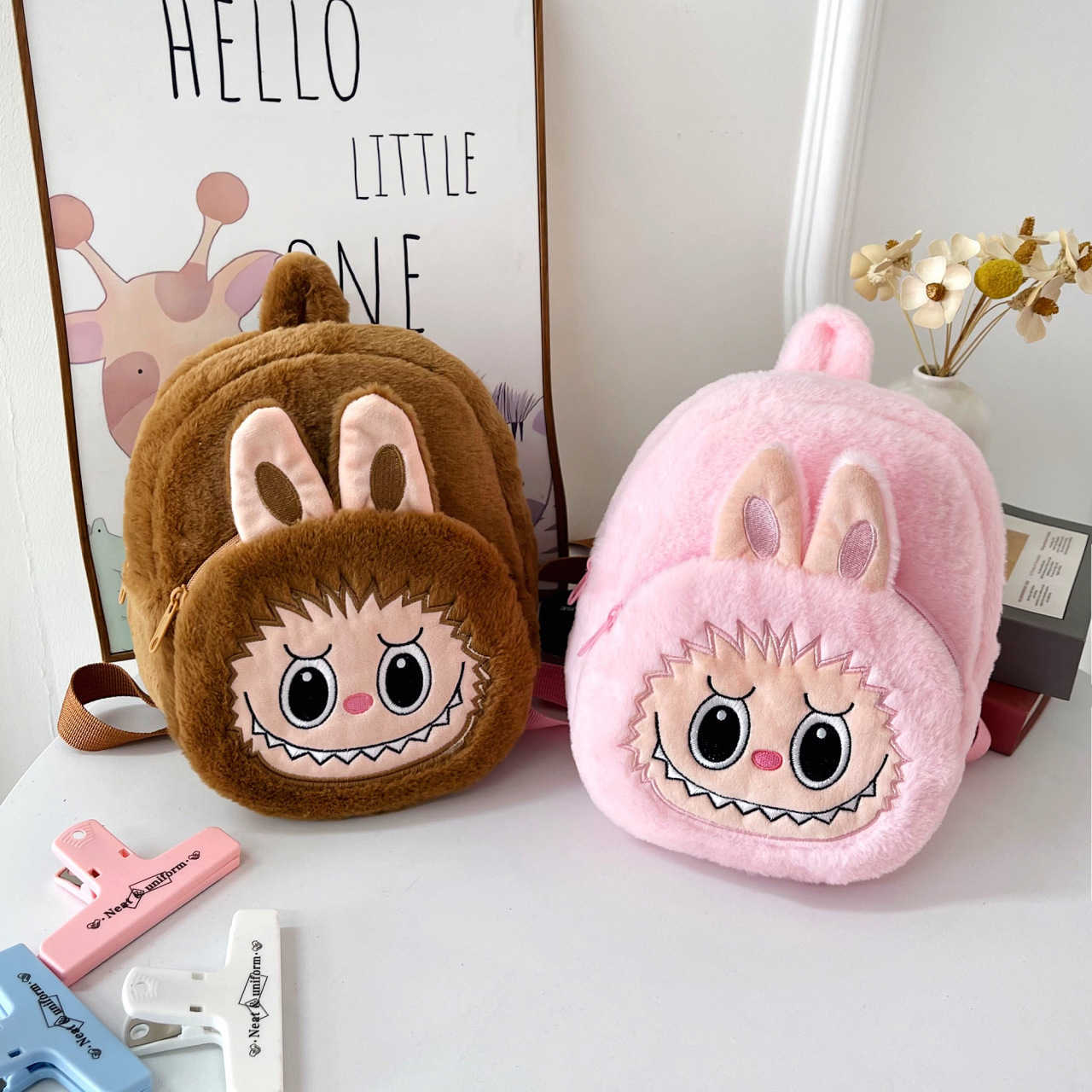 Labubu Plush Bag Animal Doll Backpack Cartoon Cute Pop Mart Backpack L250705RNIK