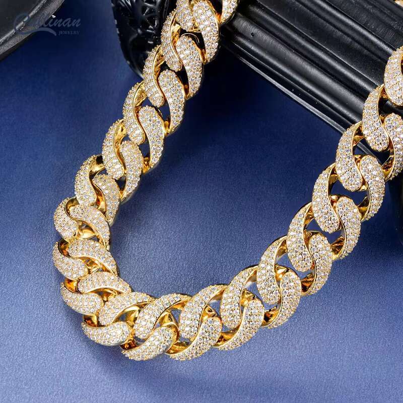 16MM Hiphop Cuban Iced Out Street Fashion Necklace Latest Release 2022 New Trend Style Classic Design Custom Gold Cuban Link Chain