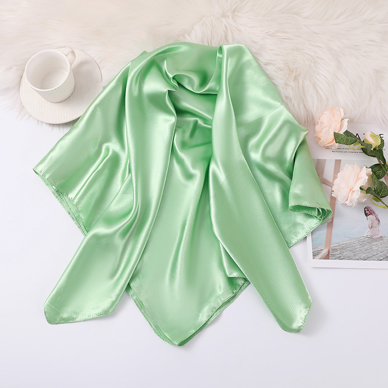 K1255 Cross-border autumn and winter silk scarf for women, all-match solid color wholesale silk scarf