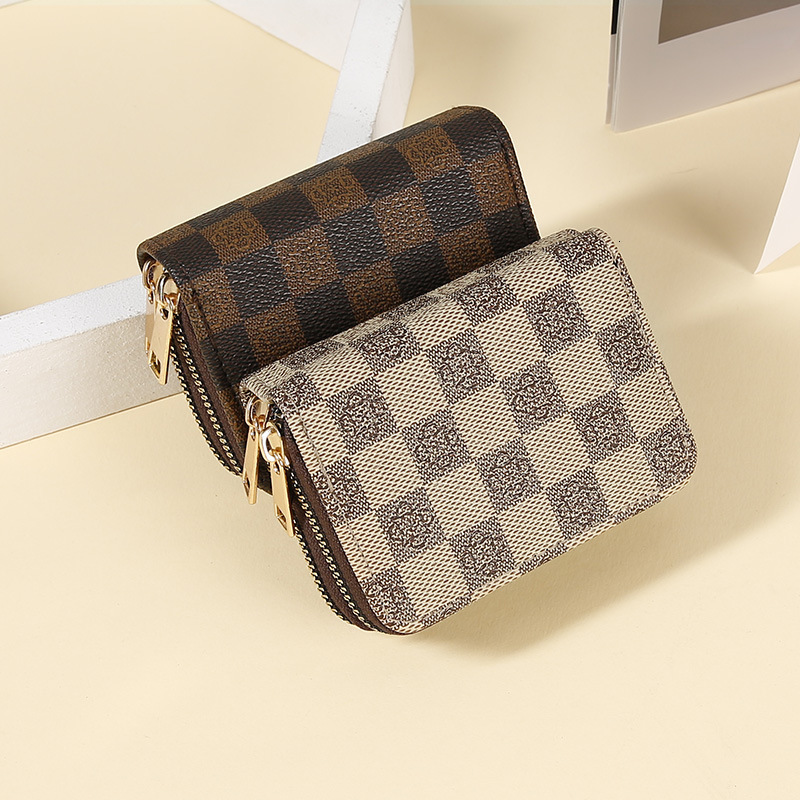 Free shipping designer 2025 New Double Zipper Accordion Card Holder Luxury Trendy Fashion Multi-Card Slot Card Clip Coin Purse Multi-Functional Card H