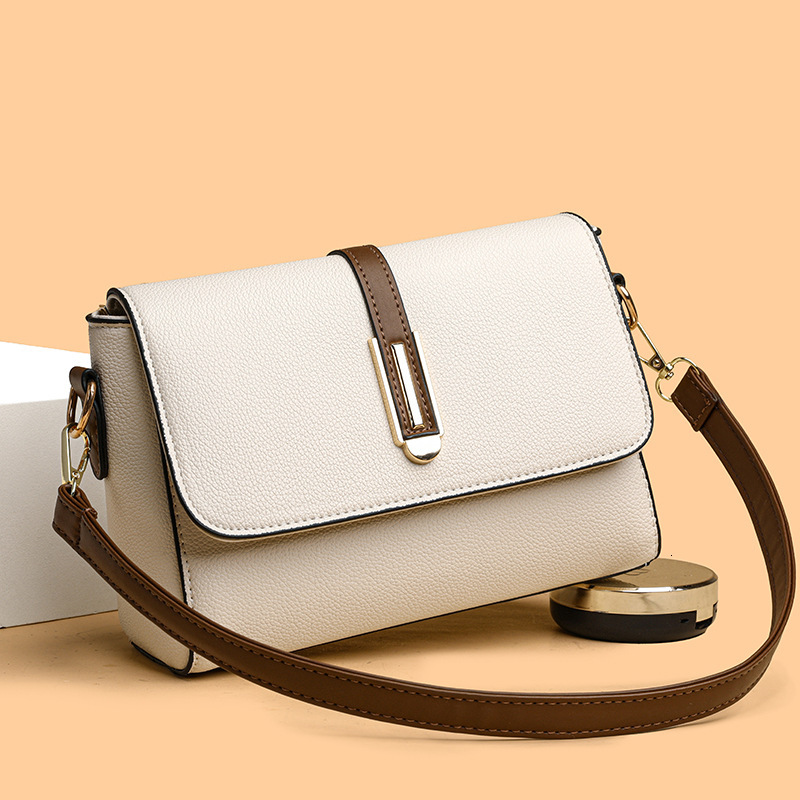 Soft leather fashionable women s handbag trend new simple trend small square bag designer bag fashionable single shoulder crossbody bag
