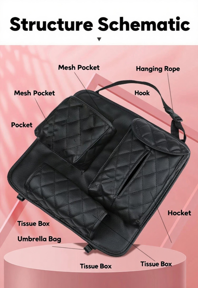 multifunctional car seat back storage bag for rear seats