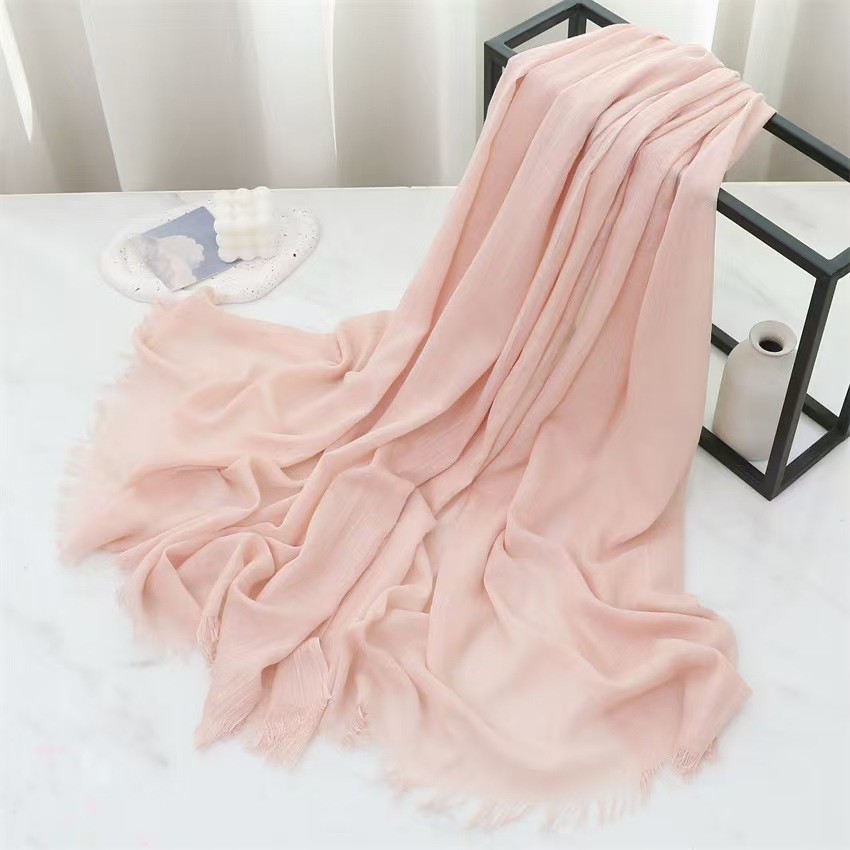 T1147 scarf solid color cotton and linen headscarf spring summer autumn winter female literary sun protection warm shawl neck scarf