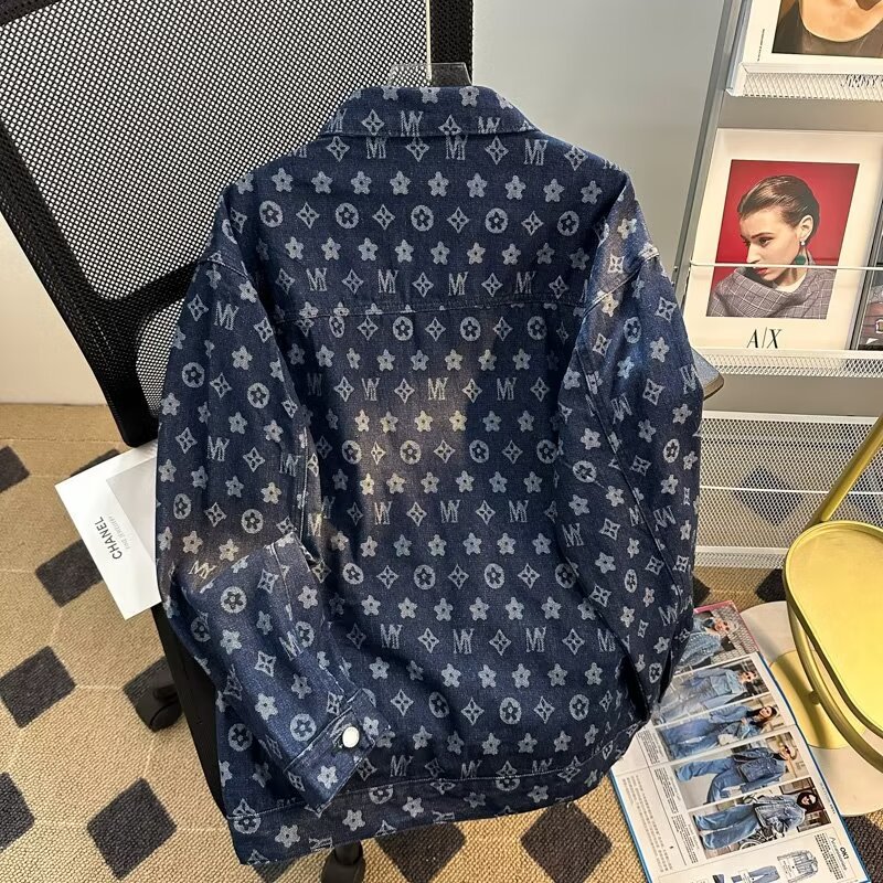 Advanced textured men's denim jacket for spring and autumn new trend workwear shirt cool and versatile youth top free shipping
