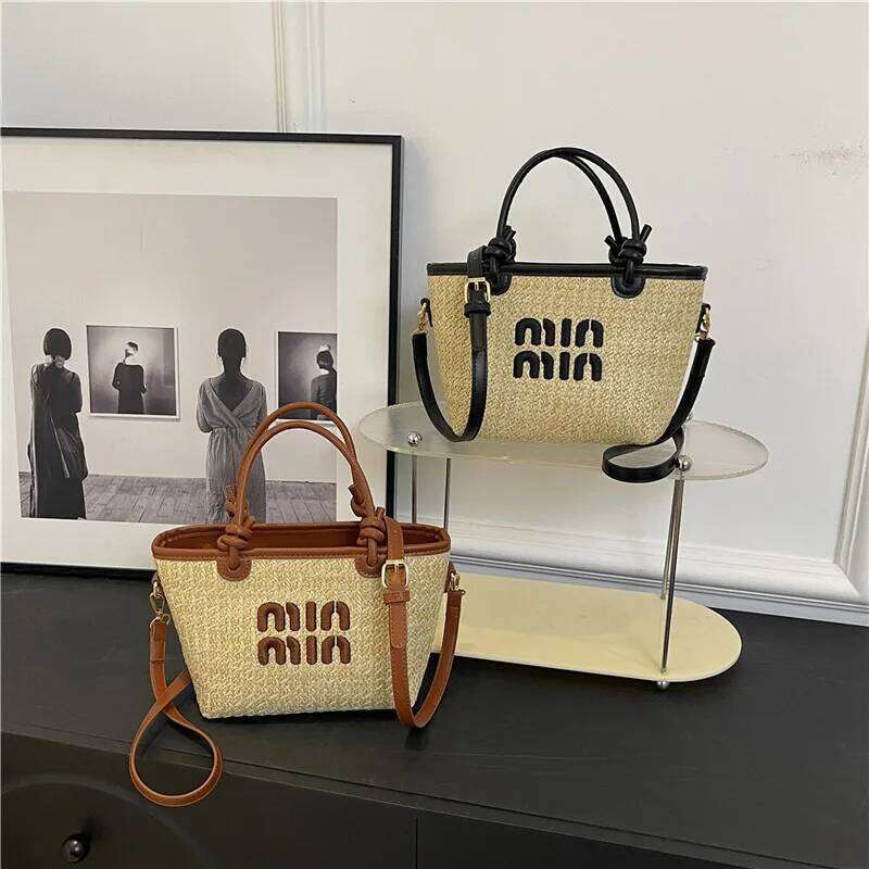 2024 Bohemian Straw for Women Brand Shoulder Bag Designer Purse and Cute Satchel Handbag