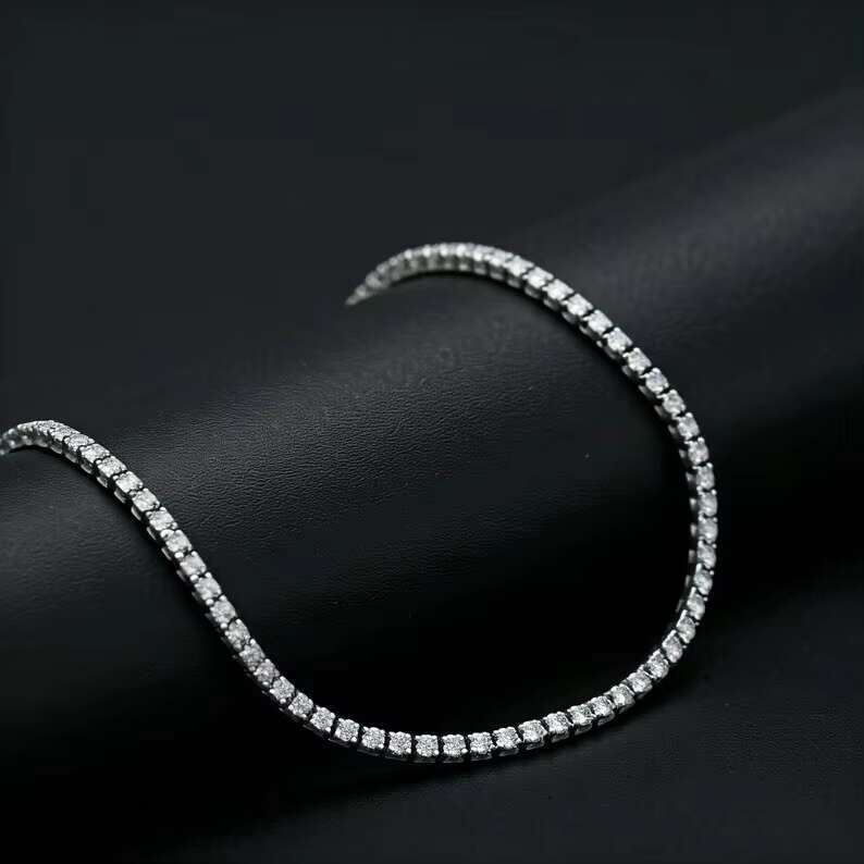 Wholesale Price 5mm Moissanite Tennis Chain Necklace 925 Sterling Silver Necklace Tennis Chain VVS Pass Diamond Tester