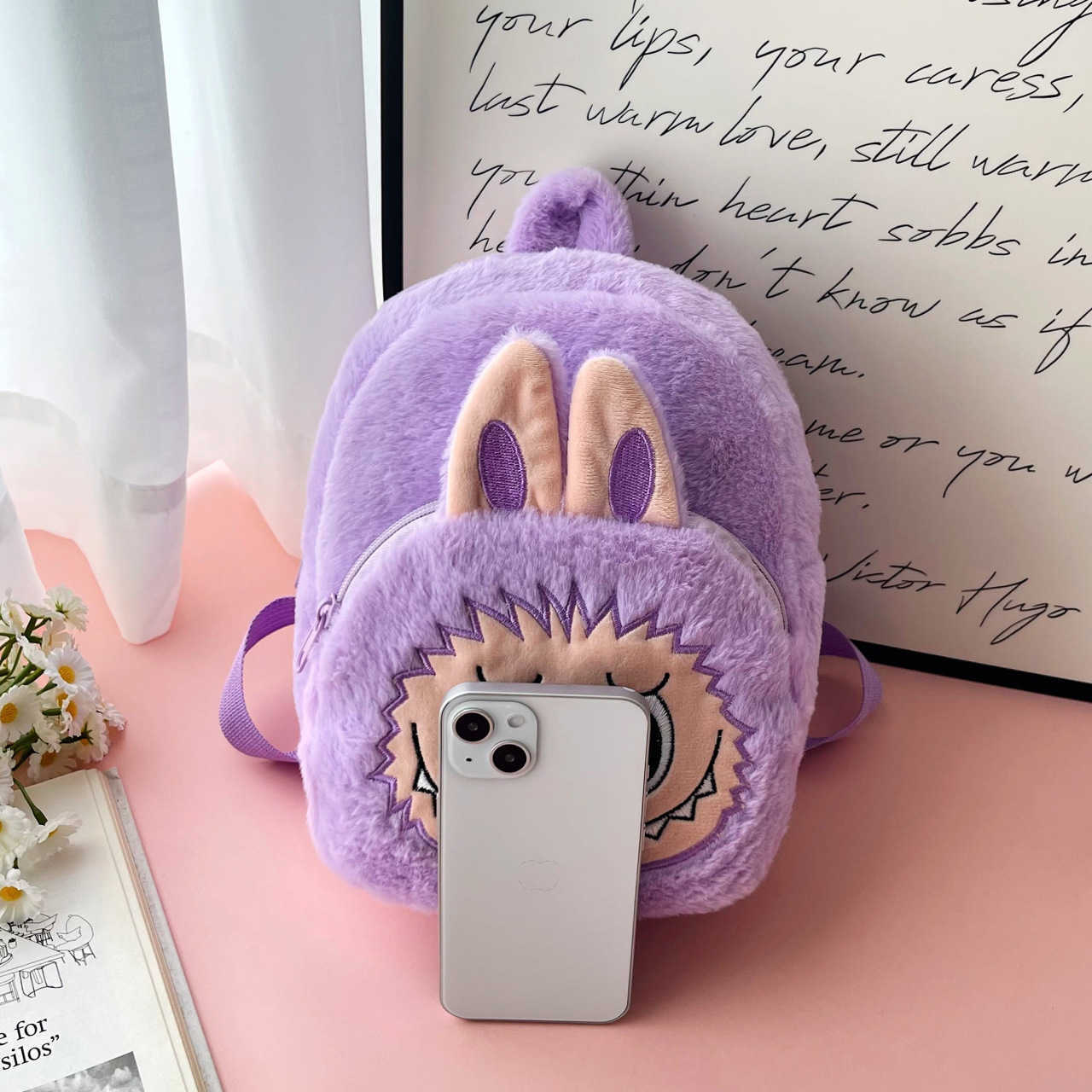 Labubu Plush Bag Animal Doll Backpack Cartoon Cute Pop Mart Backpack L250705RNIK