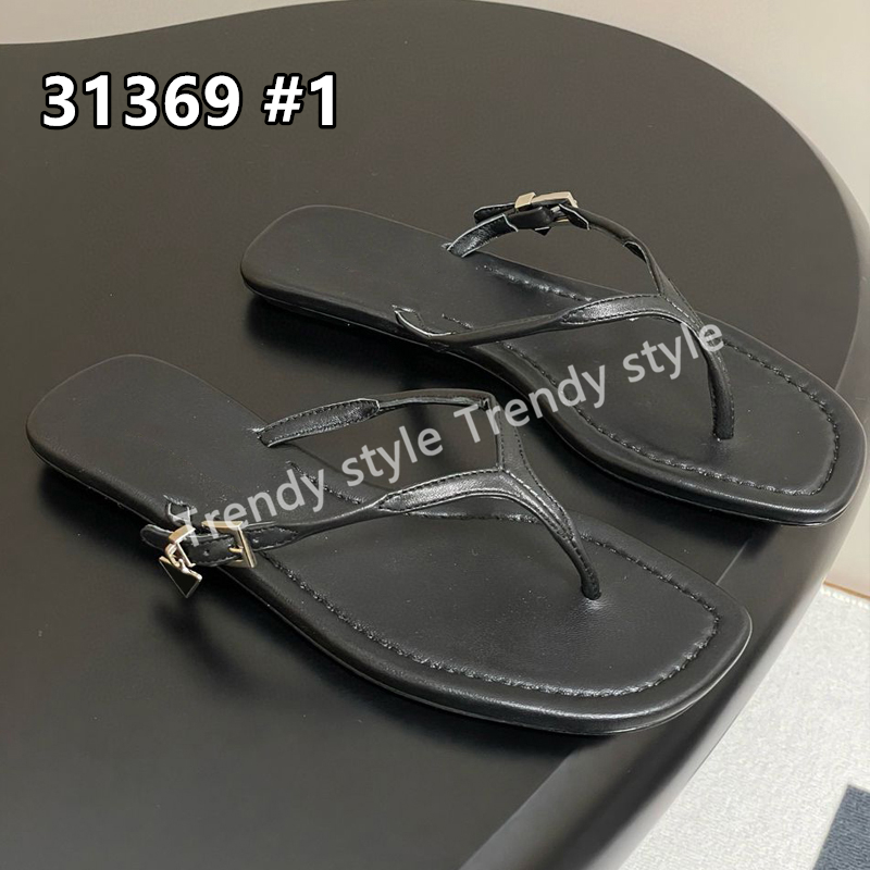 2025 Newest Flipflop Sandal Slipper Sandals Strap Fashion Beach Shoes Luxury Designer Real Genuine Sandals 35-41