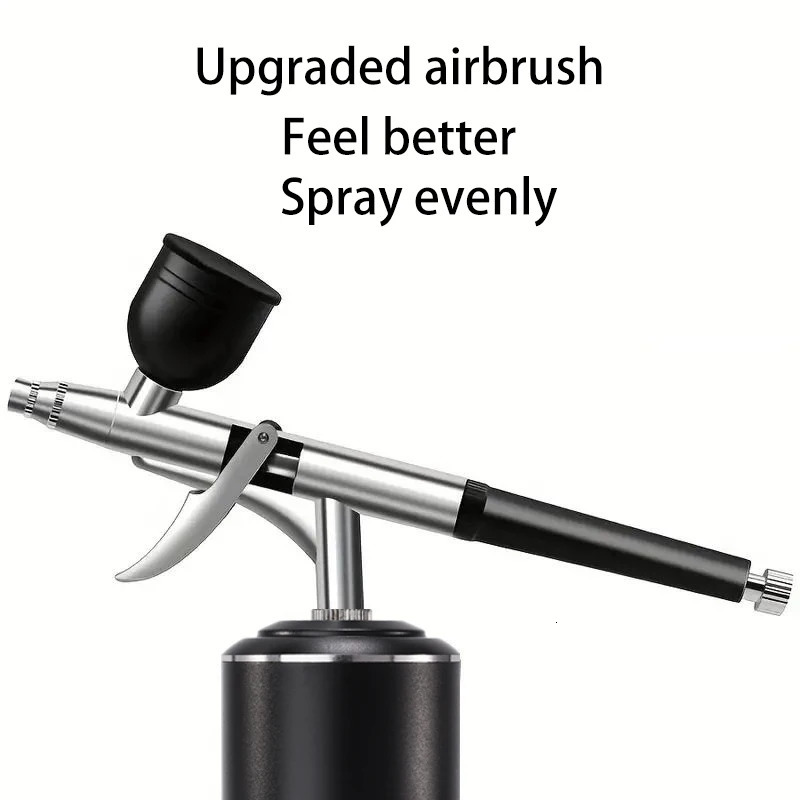 Portable Rechargeable Dual Action Air Spray Gun Kit with Rechargeable Battery Wireless Handheld Air Spray Gun Compressor Set fo 250630